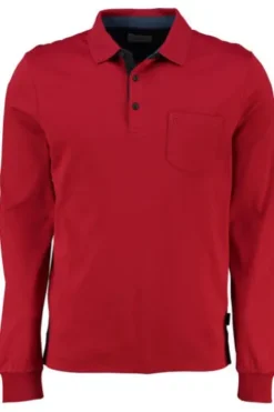 PIERRE CARDIN Langarm Polo Shirt rot Modern Fit