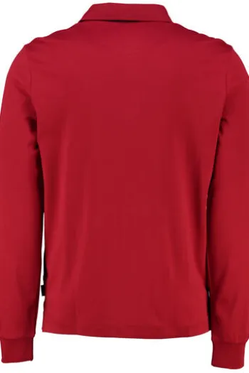 PIERRE CARDIN Langarm Polo Shirt rot Modern Fit