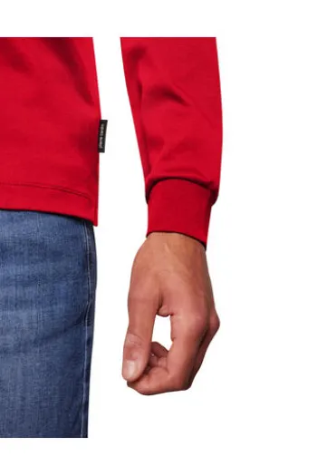 PIERRE CARDIN Langarm Polo Shirt rot Modern Fit