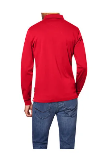 PIERRE CARDIN Langarm Polo Shirt rot Modern Fit