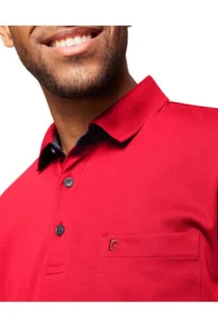 PIERRE CARDIN Langarm Polo Shirt rot Modern Fit