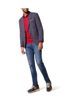 PIERRE CARDIN Langarm Polo Shirt rot Modern Fit