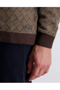 PIERRE CARDIN Strick-Polo-Pullover lark gemustert
