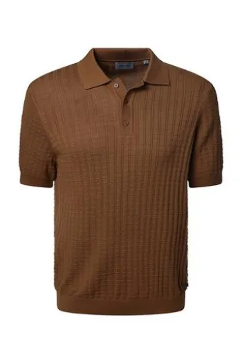 PIERRE CARDIN Strick Polo Shirt otter