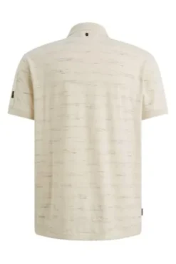 PME LEGEND Pique`Polo Shirt bone white gestreift