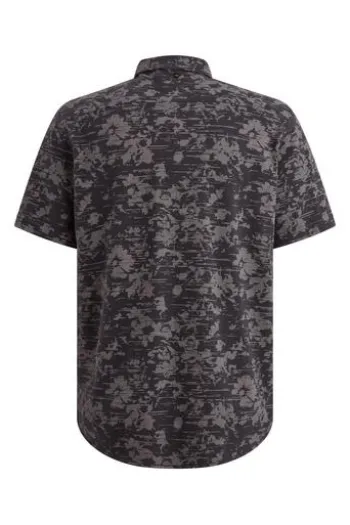 PME LEGEND Piquè Jersey Hemd graphite gemustert Kurzarm