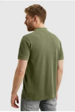 PME LEGEND Polo Shirt pique garment dye Deep lichen green