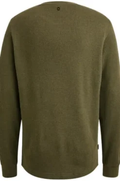 PME LEGEND Shirt r-neck waffle melange olive night