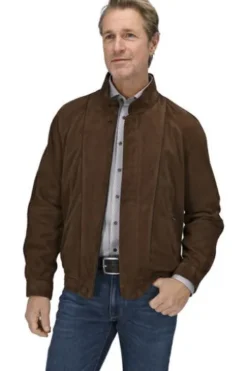 POLAR LEATHER Leder-Blouson braun edelstes Ziegenveloursleder