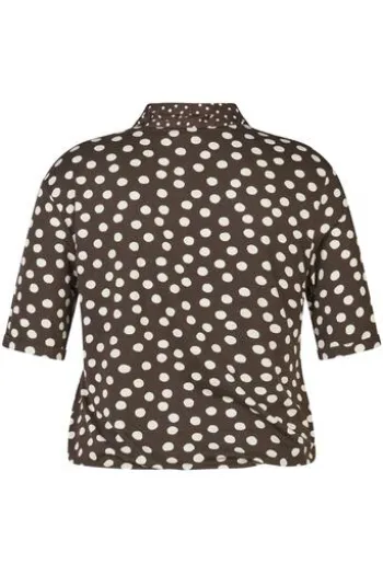 RABE Blusen-Shirt mokka gepunktet