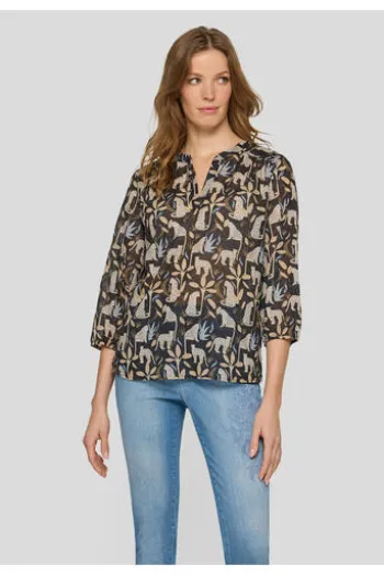 RABE Bluse schwarz gemustert 3/4-Arm