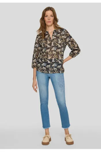 RABE Bluse schwarz gemustert 3/4-Arm