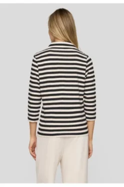 RABE Polo-Shirt alabaster gestreift 3/4-Arm