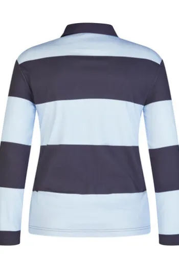 RABE Polo-Shirt pastellblau gestreift Langarm