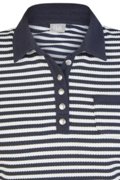 RABE Polo-Shirt pazifik gestreift 3/4-Arm