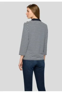 RABE Polo-Shirt pazifik gestreift 3/4-Arm