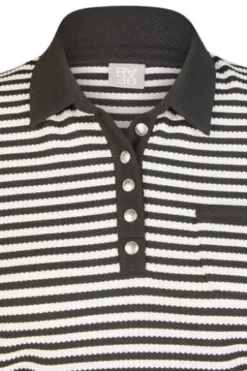RABE Polo-Shirt schwarz gestreift 3/4-Arm