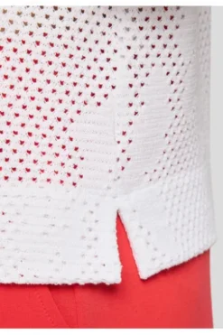 RABE Polo-Shirt weiß im Ajour-Strick