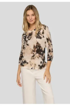 RABE Pullover alabaster gemustert
