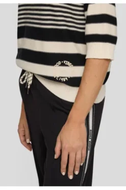 RABE Pullover alabaster gestreift Kurzarm
