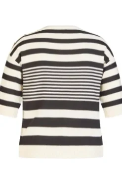 RABE Pullover alabaster gestreift Kurzarm