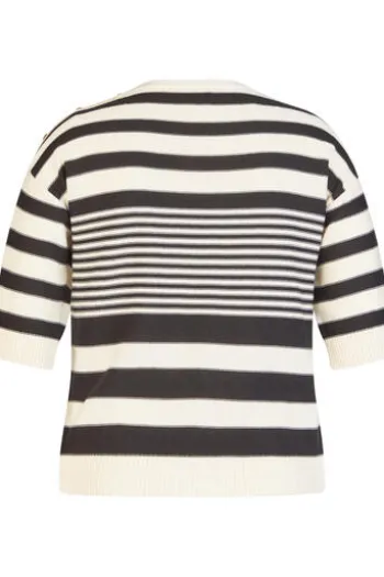 RABE Pullover alabaster gestreift Kurzarm