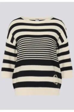 RABE Pullover alabaster gestreift Kurzarm