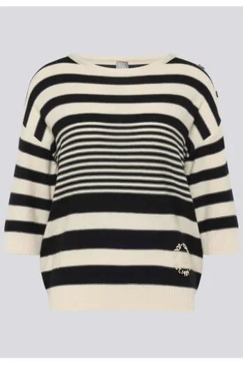 RABE Pullover alabaster gestreift Kurzarm