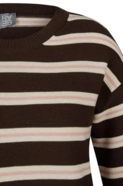 RABE Pullover mokka gestreift 3/4-Arm