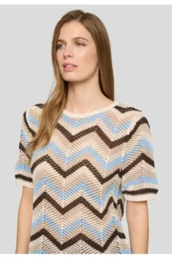 RABE Pullover ozean gemustert Kurzarm
