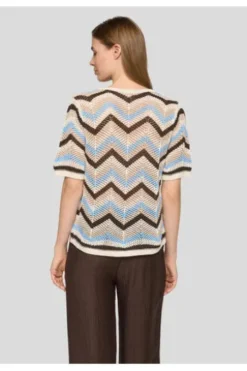 RABE Pullover ozean gemustert Kurzarm