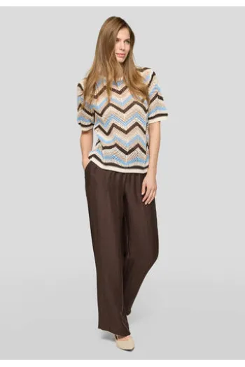 RABE Pullover ozean gemustert Kurzarm