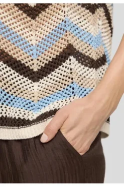 RABE Pullover ozean gemustert Kurzarm