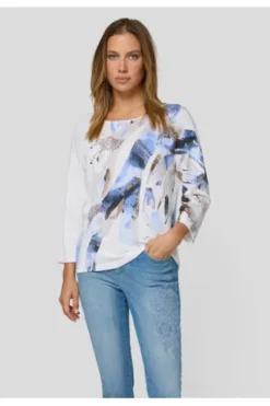 RABE Pullover ozean gemustert 3/4-Arm