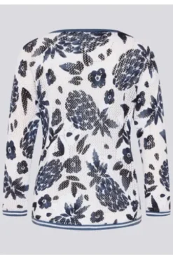 RABE Pullover pazifik geblümt 3/4-Arm