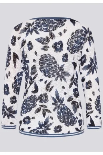 RABE Pullover pazifik geblümt 3/4-Arm