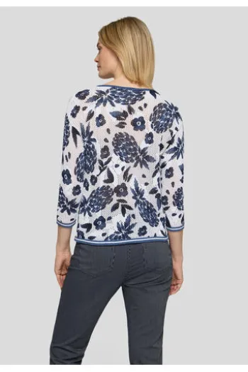 RABE Pullover pazifik geblümt 3/4-Arm