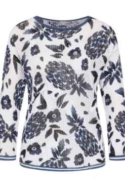 RABE Pullover pazifik geblümt 3/4-Arm