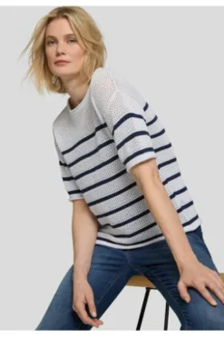 RABE Pullover weiß gestreift