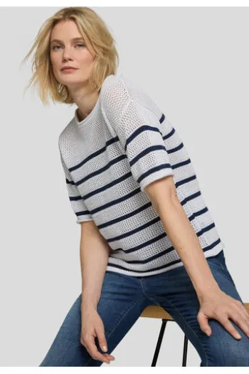 RABE Pullover weiß gestreift