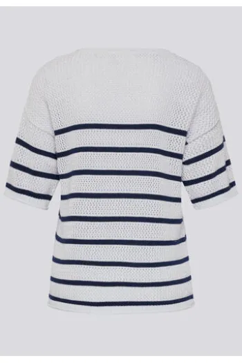 RABE Pullover weiß gestreift