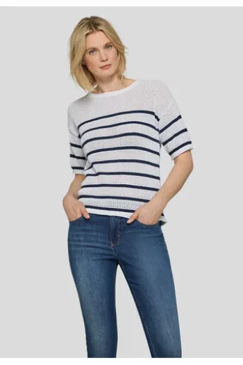 RABE Pullover weiß gestreift