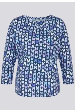 RABE Shirt dunkeljeans gemustert 3/4-Arm