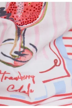RABE Shirt koralle gestreift mit Frontprint