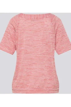 RABE Shirt koralle gestreift im soften Feinstrick