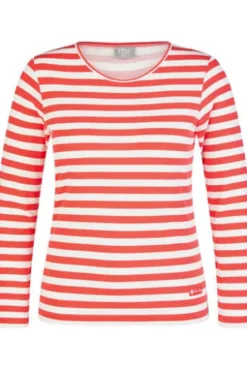 RABE Shirt koralle gestreift mit langem Arm