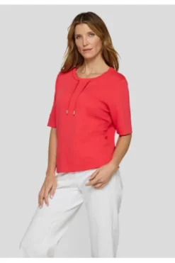 RABE Shirt koralle in softer Piqué-Struktur