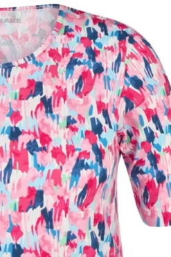 RABE Shirt magenta gemustert Kurzarm
