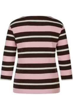 RABE Shirt mokka gestreift 3/4-Arm