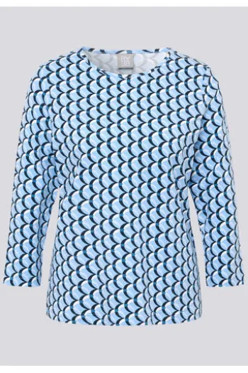 RABE Shirt pastellblau gemustert 3/4-Arm